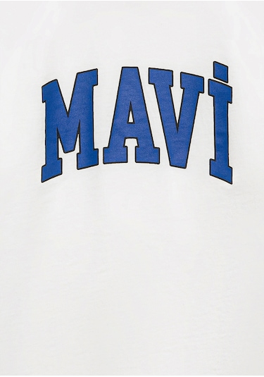 Mavi - Mavi Logo Baskılı Ekru Tişört 6610418-70057 Ekru