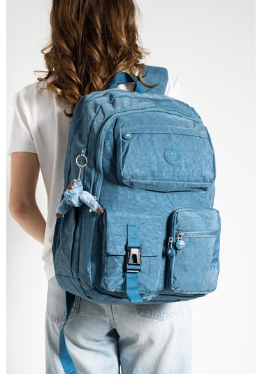 Ultra Hafif Çok Cepli Su Geçirmez Sırt Çantası Unisex Mavi Model: 571-1k - Mavi