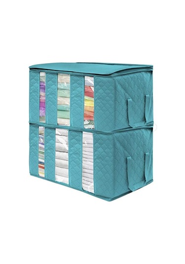 Mavi 2 Adet/takım Saklama Torbaları Asılı Elbise Tutucu Çekmece Kutusu Dolap Organizatör Mavi