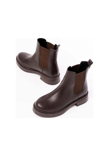 02-2137 Kahverengi Lastikli Günlük Kadın Bot Kahve