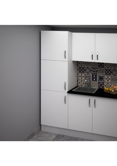 60 Cm Beyaz Melamin Boy Dolap H210