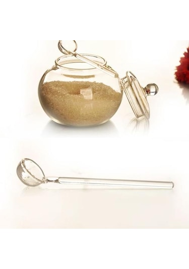 250 Ml Cam Kavanoz Şeker Baharat Ev Şeker Kase Cuencos De Vidrio Saleros De Cocina Şeffaf Kristal Jar Şeker Kase Şeker Saleros De Cocina Şeker Bowlglass Şeker 3 Kaşık Klipsli