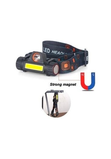 Cob Led 200 Lümen Şarjlı Kafa Lambası Siyah