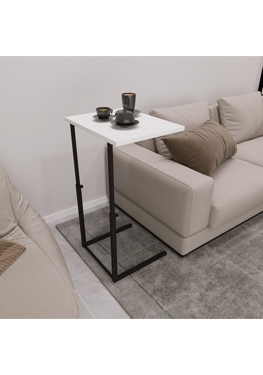 Merry Ayarlanabilir Yan Sehpa Beyaz