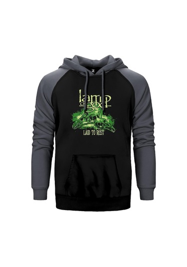 Lamb Of God Genre Gri Reglan Kol Kapşonlu Sweatshirt Gri