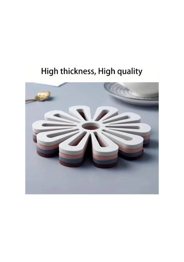 Topnotch Beyaz Desenli Silikon Mutfak Matı Kaymaz Dayanıklı Fırın Tabanlık Aksesuar Beyaz