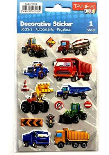 Tanex Kabartmalı Sticker İnşaat Kamyonları Tnx-25039