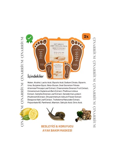 Ayak Peeling Maskesi 2 Li Soyulma Etkili, Ölü Deri Temizleyici Ve Pürüzsüzleştirici Bakım