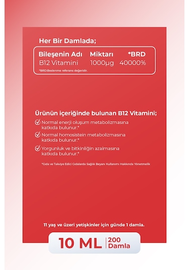 Voop Vitamin B12 Methylcobalamin Sprey Damla 10 ML