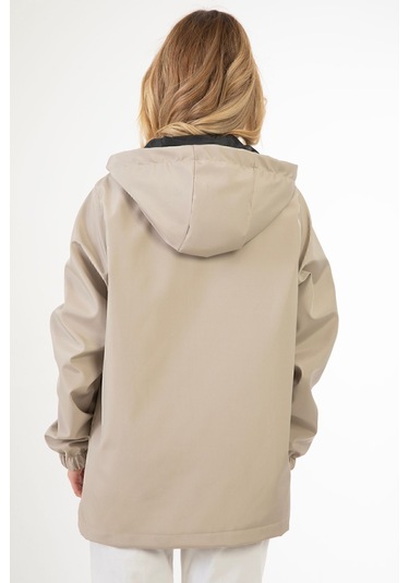 Riverstorm Kadın Taş Kapüşonlu Su Geçirmez Ve Rüzgara Dayanıklı İçi Astarlı Cepli Yağmurluk - Rüzgarlık Taş