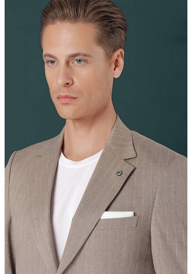 C 652 Slim Fit Bej Spor Ceket Bej