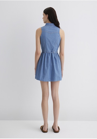 Mavi - Raven Akdeniz Yıldız Baskılı Indigo Mavisi Jean Elbise 1310660-89760 Koyu Mavi