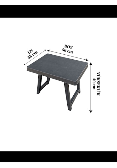 Evko Mobilya Kamp Masası, Katlanır Plastik Masa, Piknik Masası, Bahçe Balkon Kamp Piknik Masası, Portatif Sehpa Antrasit