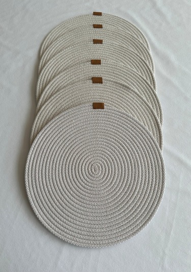 Yuvarlak Amerikan Servis Sofra Altlığı, Masa Dekoru Supla 33x33 6lı Beyaz