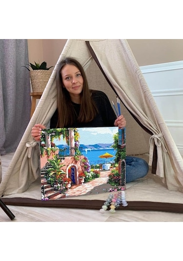 Sayılarla Boyama Seti 40 X 50 Cm Tuval Şasesine Gerili Yalı