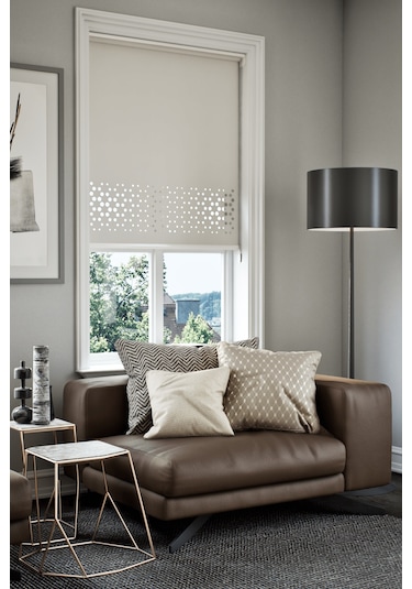 Lazer Kesim Mat Stor Perde, Lazer Kesimli Klasik Serisi, C-4002 Ekru Renk Ekru