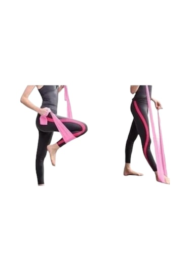Remege Pembe Pilates Bandı Jimnastik Pilates Lastiği 120 x 12 CM Pembe