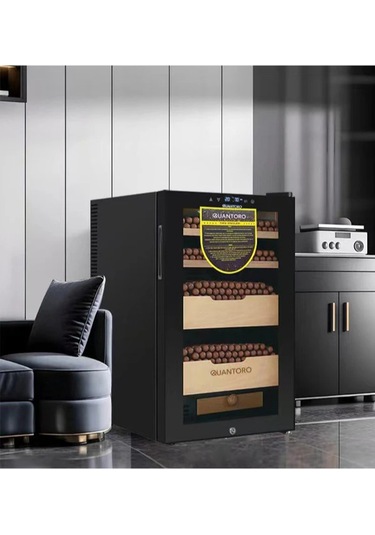 Quantoro Qcc-8 Elektronik Nemlendirme & Soğutmalı Siyah Puro Dolabı - Qtr-008