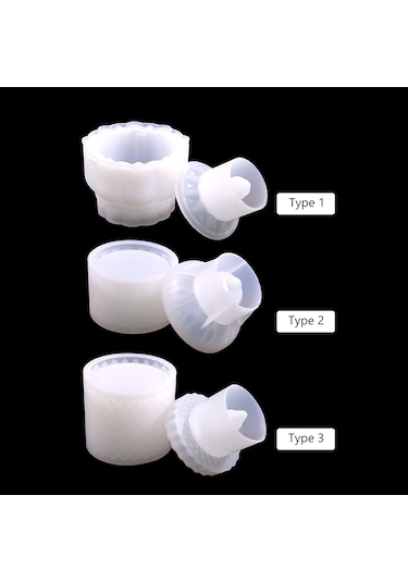 Xiyyadms Tip 3 Silikon Kalıp: Dıy Epoksi Reçine İle Ev Dekorasyonu, Makyaj Aletleri Ve Şeker Saklama Kutusu Beyaz