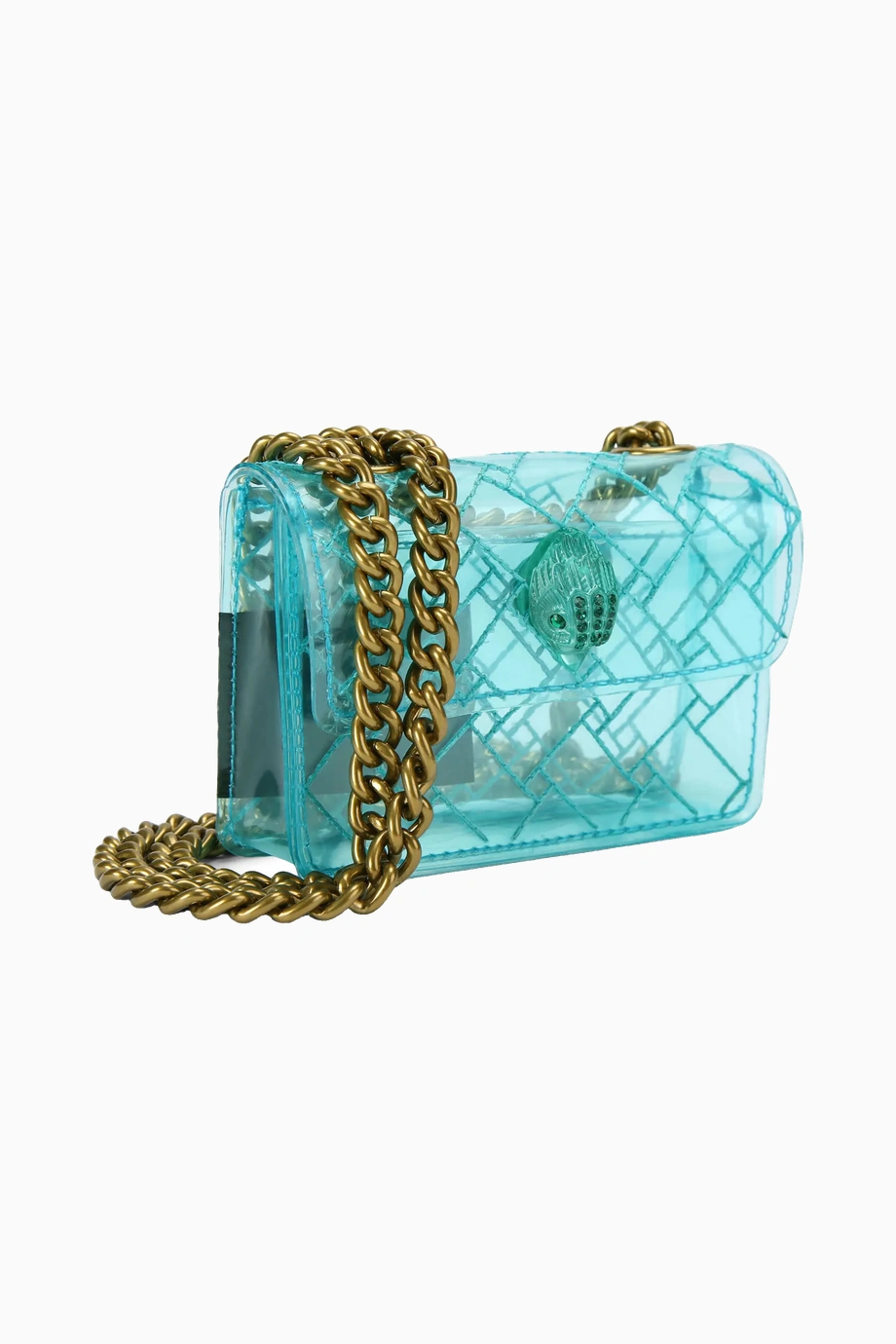 Kurt Geiger Micro Kensington Vinil Kadın Mini Çapraz Çanta Mavi