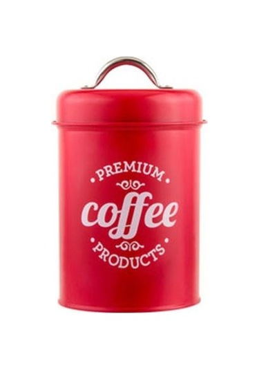 Pazly Çok Fonksiyonlu Demir Kahve Kabı, 3 Renk, 18x10.5cm, Büyük Kapasiteli Kırmızı