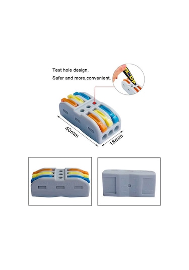 Wozlo Hızlı Kablo Ekleme Birleştirme Aparatı - Üçlü Klemens - 10 Adet