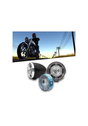 Motosiklet Ses Hoparlörü App Kontrolü Su Geçirmez Renkli Işık Bluetooth Hoparlör Ses Siyah