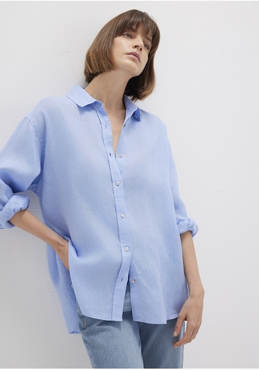 Uzun Kollu Gömlek Tatlı Mavi