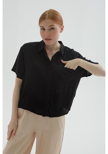 Fashion Friends Bayan Gömlek 25y0515k1 Siyah Siyah