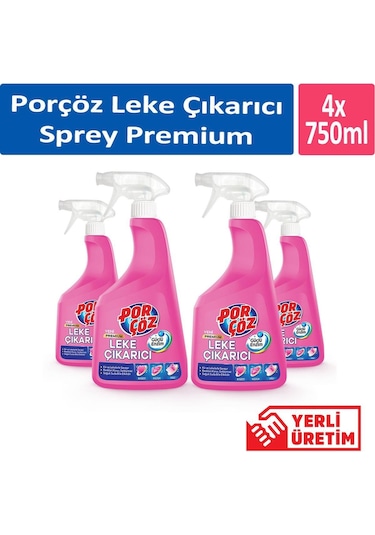 Porçöz Leke Çıkarıcı Sprey Premium 4 x 750 ML