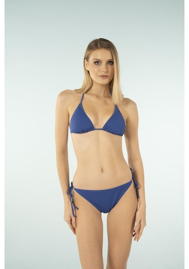 Estiva Üçgen İpli Bikini Takımı - Saks Çok Renkli