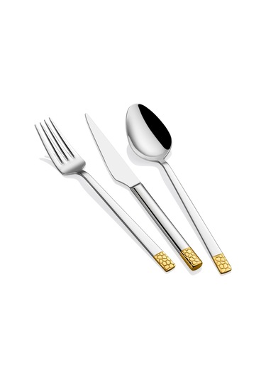 Arsel Mozaik Gold 30 Parça Çelik Çatal Kaşık Takımı 304 Kalite 18/10 Bıçaksız Metalik