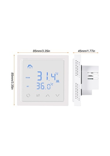 Novahub Akıllı Termostat 16a Zemin Isıtma Sıcaklık Cihazı 85-265v Beyaz Led Dokunmatik Ekranlı