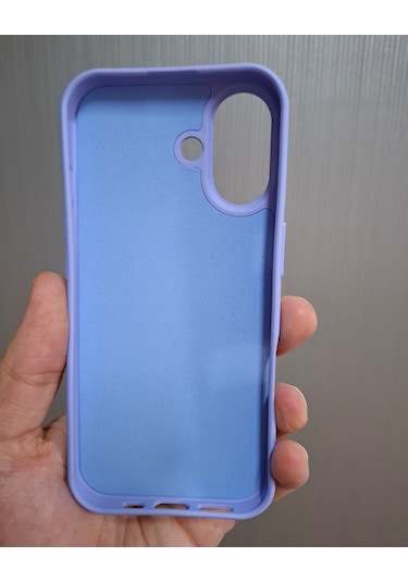 İphone 17 Uyumlu Logolu İçi Kadife Silikon Lansman Kılıf Lila