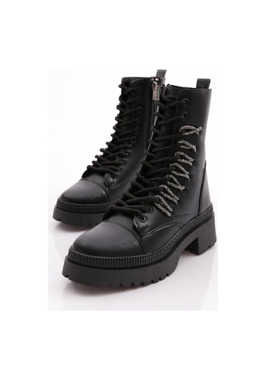 Dgn K9075 Kadin Bağcikli Silver Taş Bağcikli Bot K9075-1916-R145808 Siyah