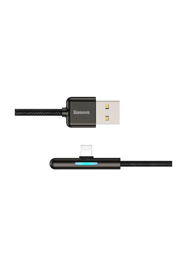Baseus Apple iPhone Uyumlu Oyuncu Şarj USB Kablosu 2.4A 1mt Siyah CAL7C-A01