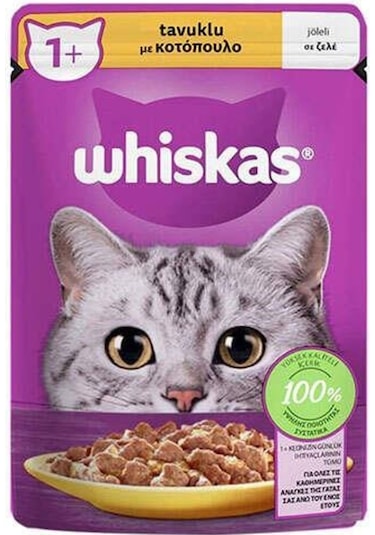 Whiskas Pouch Pure Delight Jöle İçinde Tavuklu Yetişkin Kedi Konservesi 85 G