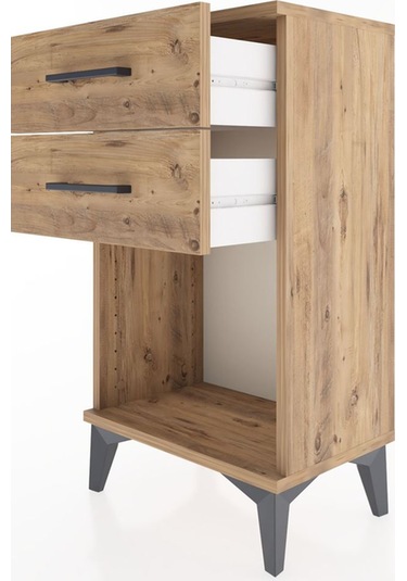 Arges Komodin 2 Çekmeceli 44x30x80 Çam-çam Çam