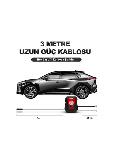 Kobb Kb100 12volt 100 Psı Analog Göstergeli Hava Lastik Şişirme Pompası