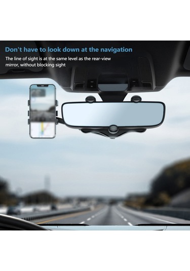 Shineyee Dikiz Aynası Telefon Tutucu Döndürülebilir Ve Geri Çekilebilir Araba Telefon Tutucu Tüm Arabalar İçin 360 Ayarlanabilir Telefon Tutucu