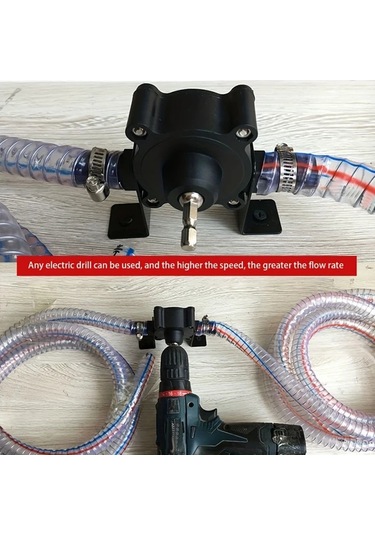 Boatshop1 Siyah Taşınabilir El Tipi Su Pompası Kiti Dc Kendinden Tahrikli Pilsiz Elektrikli Matkap Uyumlu Kolay Sıvı Transferi