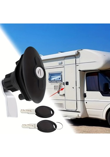 Willowhaven Siyah 1 Adet Karavan Kapı Kilidi T Tipi Pvc Mekanik Kombinasyon Kilit Seti
