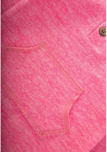 Cigit Melanjlı Kanguru Cepli Tulum Pembe Melanj