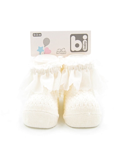 Bibaby Fistolu Bebek Çorap 68153 Ekru