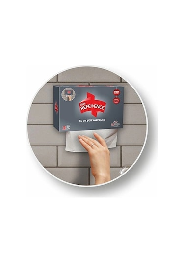 Reference El Yüz Havlusu 2 Katlı 100'lü 24 Paket Gri