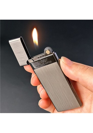 Zorro Ultra İnce Gazlı Slim Çakmak Gümüş Bronz