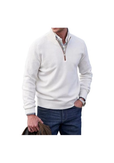 Yeni Moda Basit Çok Yönlü Sıcak Erkek Kazağı Mor