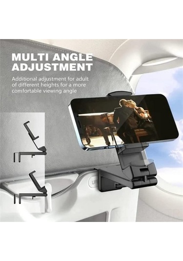 Gajeena Uçak Seyahat Telefon Tutucu: 360 Derece Döner, Uçak Koltuk/tablete Uyumlu, Elini Serbest Bırakarak Film İzle, Seyahat İhtiyacı