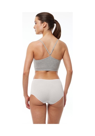 Malabadi Kadın Ekru 2 Li Paket Geniş Kenarlı Modal Külot 1053 Ekru