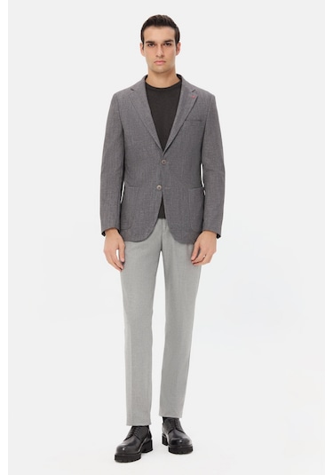 D's Damat Ds Damat Regular Fit Gri Armürlü Kumaş Ceket 5hc04ım09488m Çok Renkli